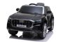 Elektrische speelgoed auto Audi Q8, Zwart, Originele licentie, Kunstleer zitting, Openende deuren, 2x 25W-motor, 12 V-batterij, 2,4 Ghz-afstandsbediening, Zachte EVA-wielen, LED-verlichting, Softstart, ORIGINELE licentie