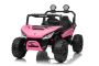 Voiture électrique pour enfants T-REX Ride 4x4, deux places, 24V, rose, lecteur MP3 avec entrée USB/AUX, transmission 4x4, batterie au lithium, suspension, télécommande, phares LED