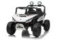 Voiture électrique pour enfants T-REX Ride 4x4, deux places, 24V, blanche, lecteur MP3 avec entrée USB/AUX, transmission 4x4, batterie au lithium, suspension, télécommande, phares LED