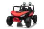 Voiture électrique pour enfants T-REX Ride 4x4, deux places, 24V, rouge, lecteur MP3 avec entrée USB/AUX, transmission 4x4, batterie au lithium, suspension, télécommande, phares LED