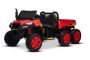 Voiture électrique agricole RIDER 6X6 24V avec transmission intégrale 4x 200W, deux places, rouge, batterie lithium, roues EVA, siège double en similicuir, essieux avec suspension, télécommande 2,4 GHz, lecteur MP3 avec entrée USB/AUX, Bluetooth