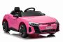 Voiture électrique pour enfants Audi RS E-tron GT 12V, rose, siège simple large, télécommande 2,4 GHz, entrée USB / AUX, Bluetooth, suspension, batterie lithium, feux LED, 2 moteurs de 25W, licence ORIGINALE