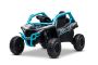 Voiture électrique pour enfants Kawasaki TERYX KRX 1000 12V, bleue, siège unique, suspension arrière, télécommande 2,4 GHz, batterie lithium, 2 moteurs de 25W, cadres de protection ouvrants, lecteur MP3 avec entrée USB/AUX, sous licence.