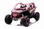Elektrische kinderauto Can-am Maverick 24V, Roze, tweezitter, achtervering, 2,4 Ghz afstandsbediening, Draagbare lithiumaccu, 4 x 200W motoren, EVA-wielen, verstelbare bestuurdersstoel, MP3-speler met USB/SD-ingang, Licentie