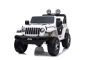 Voiture électrique pour enfants JEEP Wrangler, Blanc, Siège double en similicuir, Radio avec entrée Bluetooth et USB, Transmission 4x4, Batterie au lithium, Roues EVA, Essieux de suspension, Télécommande 2,4 GHz, Licence