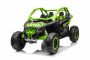 Voiture électrique à chevaucher Can-am Maverick 24V, verte, biplace, suspension arrière, télécommande 2,4 Ghz, Batterie lithium portable, 4 moteurs 200 W, roues EVA, siège conducteur réglable, lecteur MP3 avec entrée USB/SD, sous licence