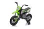 MOTOCROSS Moto électrique pour enfants, Vert, Batterie 12V, Roues souples EVA, Siège en cuir, Moteur 2 x 25W, Suspension, Cadre en métal, Lecteur MP3 avec Bluetooth, roues auxiliaires
