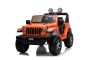 Voiture électrique pour enfants JEEP Wrangler, Orange, Siège double en similicuir, Radio avec entrée Bluetooth et USB, Transmission 4x4, Batterie au lithium, Roues EVA, Essieux de suspension, Télécommande 2,4 GHz, Licence