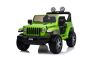 Voiture électrique pour enfants JEEP Wrangler, Vert, Siège double en similicuir, Radio avec entrée Bluetooth et USB, Transmission 4x4, Batterie au lithium, Roues EVA, Essieux de suspension, Télécommande 2,4 GHz, Licence