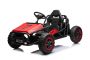 Chariot électrique SPORT-CART 24V, rouge, roues souples en EVA, siège en similicuir, moteur 2 x 50W, batterie 24V, construction métallique massive