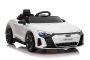Voiture électrique pour enfants Audi RS E-tron GT 12V, blanche, siège simple large, télécommande 2,4 GHz, entrée USB / AUX, Bluetooth, suspension, batterie lithium, feux LED, 2 moteurs de 25W, licence ORIGINALE