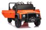 Voiture électrique pour enfants Land Rover Defender 110 SVX 12V, orange, transmission 4X4, phares LED, suspension avant et arrière, télécommande 2,4 GHz, entrée USB/Aux, Bluetooth, batterie lithium, 4 moteurs de 25W, licence ORIGINALE
