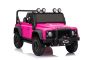 Voiture électrique pour enfants Land Rover Defender 110 SVX 12V, rosa, transmission 4X4, phares LED, suspension avant et arrière, télécommande 2,4 GHz, entrée USB/Aux, Bluetooth, batterie lithium, 4 moteurs de 25W, licence ORIGINALE
