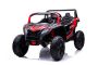 Voiture électrique UTV XXL 24V, rouge, deux places, moteur avec différentiel, roues en caoutchouc gonflables, essieux arrière suspendus, frein à disque, siège rembourré, volant réglable, Bluetooth, lecteur MP3 avec entrée USB/SD