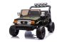 Elektrische speelgoedauto Toyota FJ Cruiser XXL met 4x4-aandrijving, gelicenseerd (tweezitter), groen, draagbare lithiumbatterij, hoog chassis, twee zitplaatsen, achtervering, 2,4 GHz afstandsbediening, MP3-speler met Bluetooth, LED-verlichting