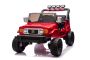 Elektrische speelgoedauto Toyota FJ Cruiser XXL met 4x4-aandrijving, gelicenseerd (tweezitter), rood, draagbare lithiumbatterij, hoog chassis, twee zitplaatsen, achtervering, 2,4 GHz afstandsbediening, MP3-speler met Bluetooth, LED-verlichting