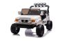 Elektrische speelgoedauto Toyota FJ Cruiser XXL met 4x4-aandrijving, gelicenseerd (tweezitter), witt, draagbare lithiumbatterij, hoog chassis, twee zitplaatsen, achtervering, 2,4 GHz afstandsbediening, MP3-speler met Bluetooth, LED-verlichting