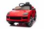Voiture électrique pour enfants Porsche Cayenne 12V avec traction arrière – Licence officielle (siège unique), rouge, batterie lithium, siège large, essieux suspendus, télécommande 2,4 GHz, lecteur MP3 avec entrée USB/AUX, feux LED