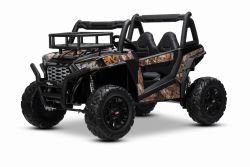 Voiture électrique enfants 24V 2 places UTV avec télécommande 2,4 GHz, Noir , Buggy électrique enfant, moteurs 2 X 200 W, Batterie lithium, lumières LED, roues EVA souples, lecteur MP3/USB/SD