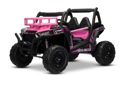 Voiture électrique enfants 24V 2 places UTV avec télécommande 2,4 GHz, Rose , Buggy électrique enfant, moteurs 2 X 200 W, Batterie lithium, lumières LED, roues EVA souples, lecteur MP3/USB/SD