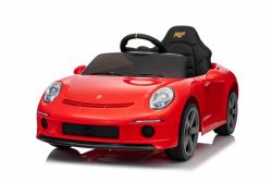 Voiture électrique RUF GT 12V, rouge, portes ouvrantes, télécommande 2,4 GHz, phares LED avant et arrière, entrée USB/Aux, batterie lithium, 2 moteurs de 35W, licence ORIGINALE