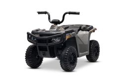 Quad électrique sous licence Arctic Cat 12V, transmission arrière, grise, éclairage LED, batterie lithium, 2 moteurs de 25W