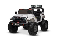 Voiture électrique Beneo Motors OFFRIDE 4x4 Deux places 24V, blanche, lecteur MP3 avec entrée USB/AUX, transmission 4x4, batterie au lithium, grosses roues EVA avec suspension aux roues arrière, télécommande, phares LED