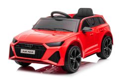Voiture électrique pour enfants Audi RS6, Rouge, Siège en cuir, Portes ouvrantes, Moteur 2x 25W, Batterie 12 V, Télécommande 2,4 Ghz, Roues souples EVA, Lumières LED, Démarrage progressif, Amortisseurs, Licence ORIGINAL