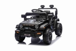 Voiture électrique pour enfants OFFROAD NEW avec traction arrière, noir, batterie lithium, châssis haut, siège large, suspension arrière, télécommande 2,4 GHz,  lumières LED