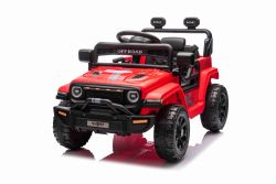 Voiture électrique pour enfants OFFROAD NEW avec traction arrière, rouge, batterie lithium, châssis haut, siège large, suspension arrière, télécommande 2,4 GHz,lumières LED