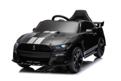 Voiture électrique pour enfants Ford Shelby Mustang GT 500 Cobra, noire, télécommande 2,4 GHz, entrée USB, lumières LED, moteur 2 x 30 W, licence ORIGINALE