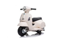 Scooter électrique Vespa GTS, blanc, avec roues auxiliaires, Autorisé, Batterie au lithium, Siège en cuir, Moteur 30W