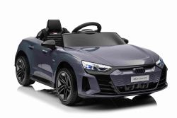 Voiture électrique pour enfants Audi RS E-tron GT 12V, gris, siège simple large, télécommande 2,4 GHz, entrée USB / AUX, Bluetooth, suspension, batterie lithium, feux LED, 2 moteurs de 25W, licence ORIGINALE
