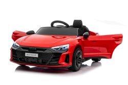 Voiture électrique pour enfants Audi RS E-tron GT 12V, rouge, siège simple large, télécommande 2,4 GHz, entrée USB / AUX, Bluetooth, suspension, batterie lithium, feux LED, 2 moteurs de 25W, licence ORIGINALE