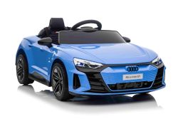 Voiture électrique pour enfants Audi RS E-tron GT 12V, bleu, siège simple large, télécommande 2,4 GHz, entrée USB / AUX, Bluetooth, suspension, batterie lithium, feux LED, 2 moteurs de 25W, licence ORIGINALE