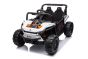 Voiture électrique pour enfants UTV Small 12V, blanche, propulsion arrière, batterie 12V, roues en plastique, large siège double pour un seul enfant, télécommande 2,4 GHz, lecteur MP3 avec entrée USB/SD, lumières LED