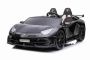 Voiture électrique Lamborghini Aventador 12V pour deux utilisateurs, Noir, Portes à ouverture verticale, Moteur 2 x 12V, Batterie 12V, Télécommande 2,4 Ghz, Roues EVA souples, Suspension, Démarrage progressif, Lecteur MP3 avec USB, Licence d'origine
